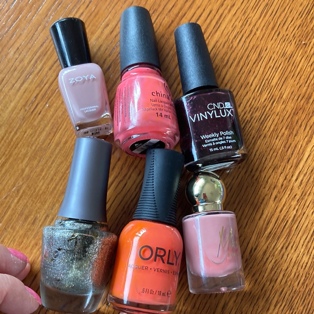 6 Quality Nail Lacquers Lot #2 CND China Glaze Zoya Orly Morgan Taylor M…